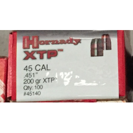 Palle Hornady 45 cal .451 200gr. XTP x100 